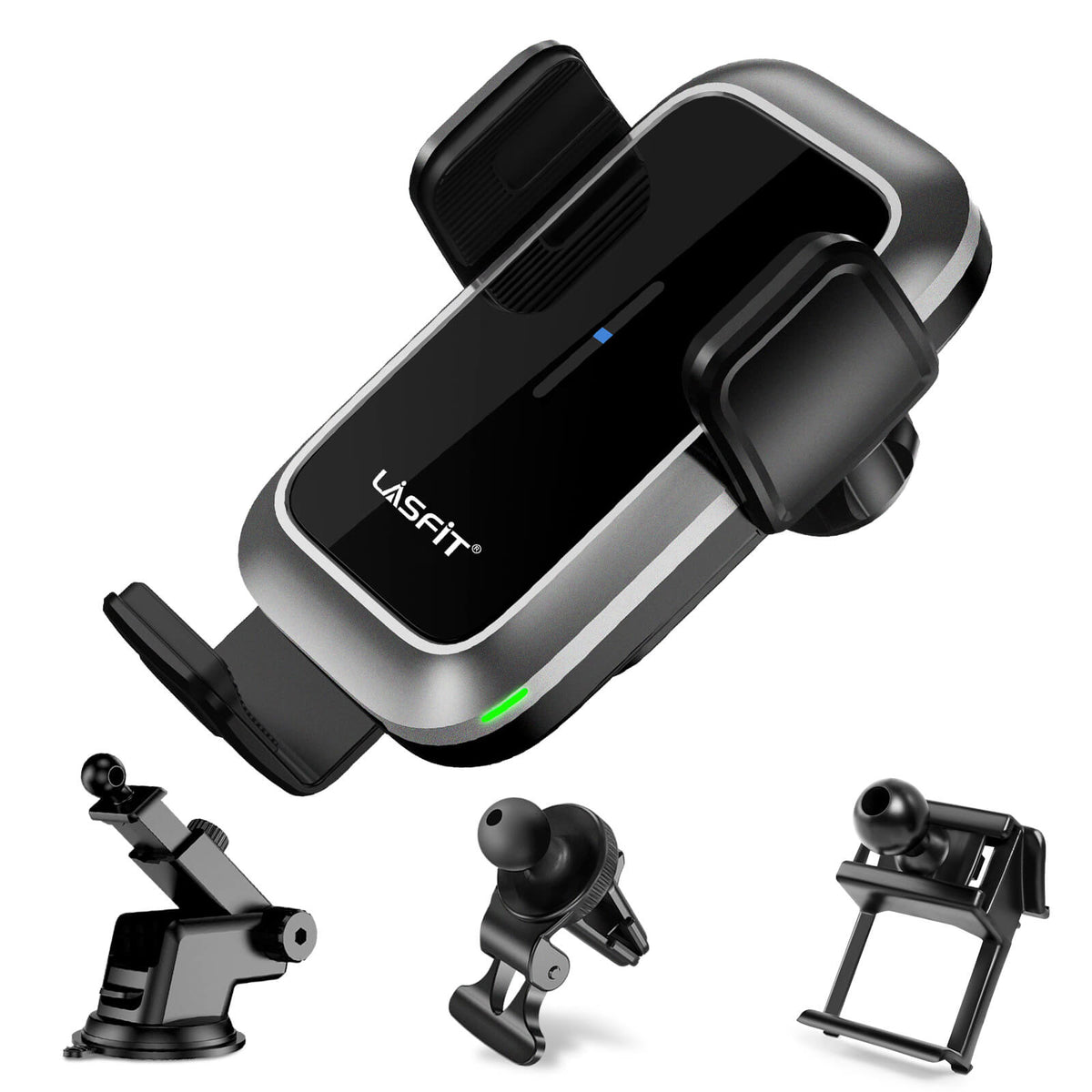 [AC Version] Wireless Car Charger Phone Holder 15W Qi Fast Charging Dash Windshield Air Vent Mount