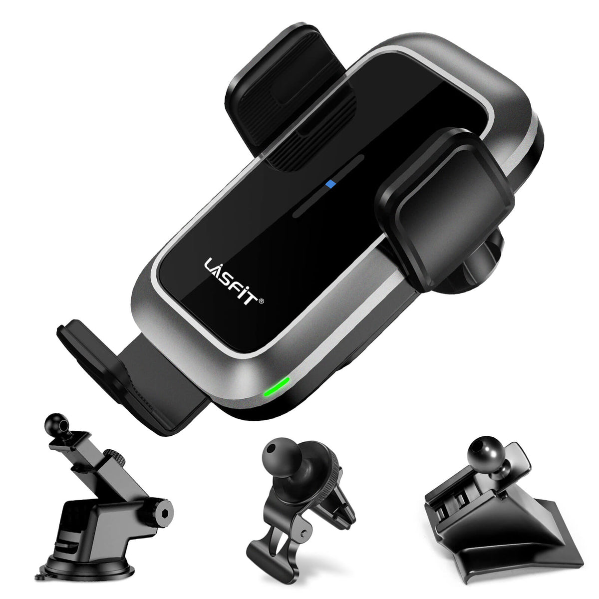 [AC Version] Wireless Car Charger Phone Holder 15W Qi Fast Charging Dash Windshield Air Vent Mount