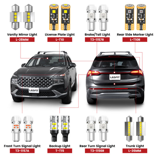 Fit for 2021-2023 Hyundai Santa Fe 1157 1156 921 LED Exterior Interior Lights