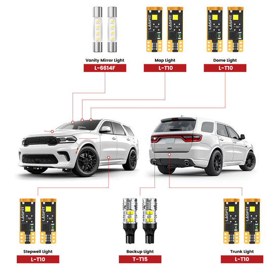 Fit for 2021-2026 Dodge Durango LED Bulbs Upgrade | Tested and Verified