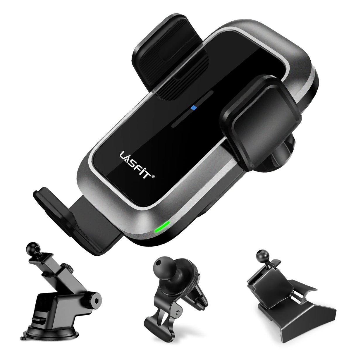 [AC Version] Wireless Car Charger Phone Holder 15W Qi Fast Charging Dash Windshield Air Vent Mount