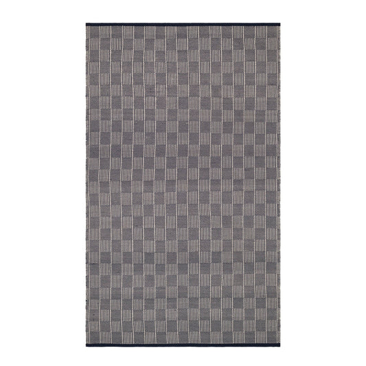 Squares Handwoven Indoor/Outdoor Rug | Navy