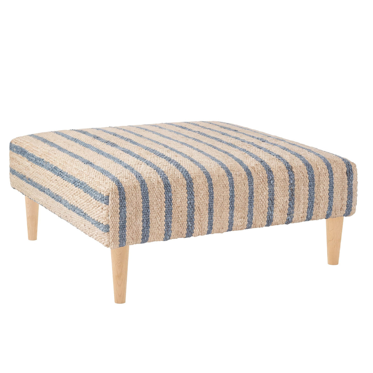 Moana Stripe Rug Ottoman | Blue