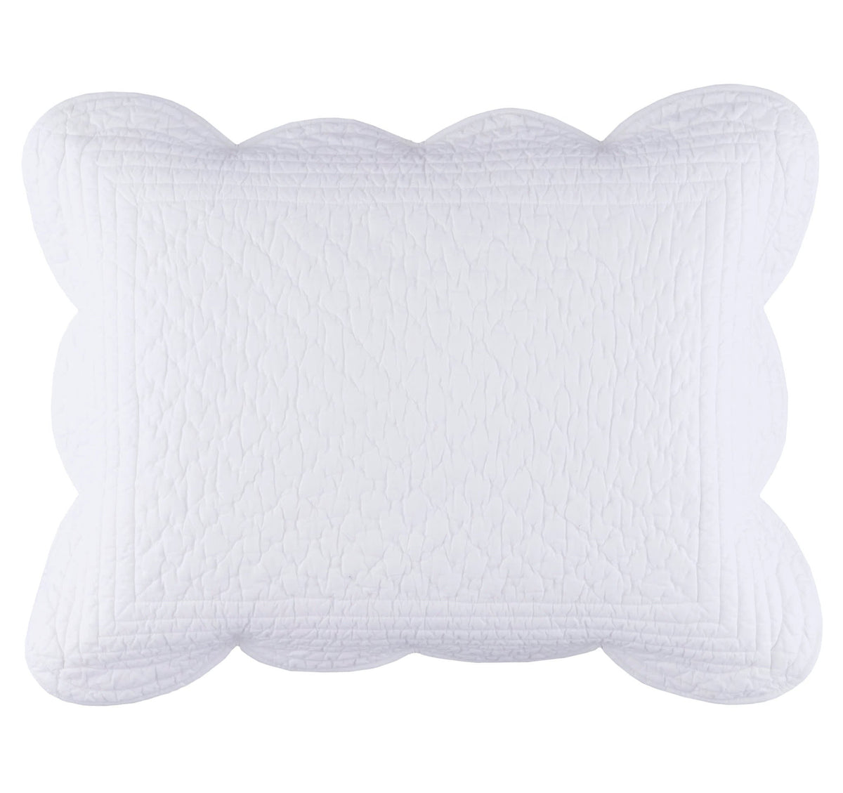 Power Shake Scallop Quilted Sham | White