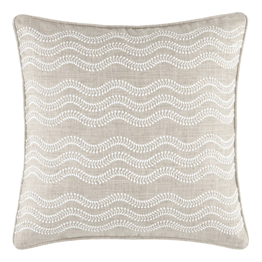 Scout Embroidered Indoor/Outdoor Decorative Pillow Cover | Grey
