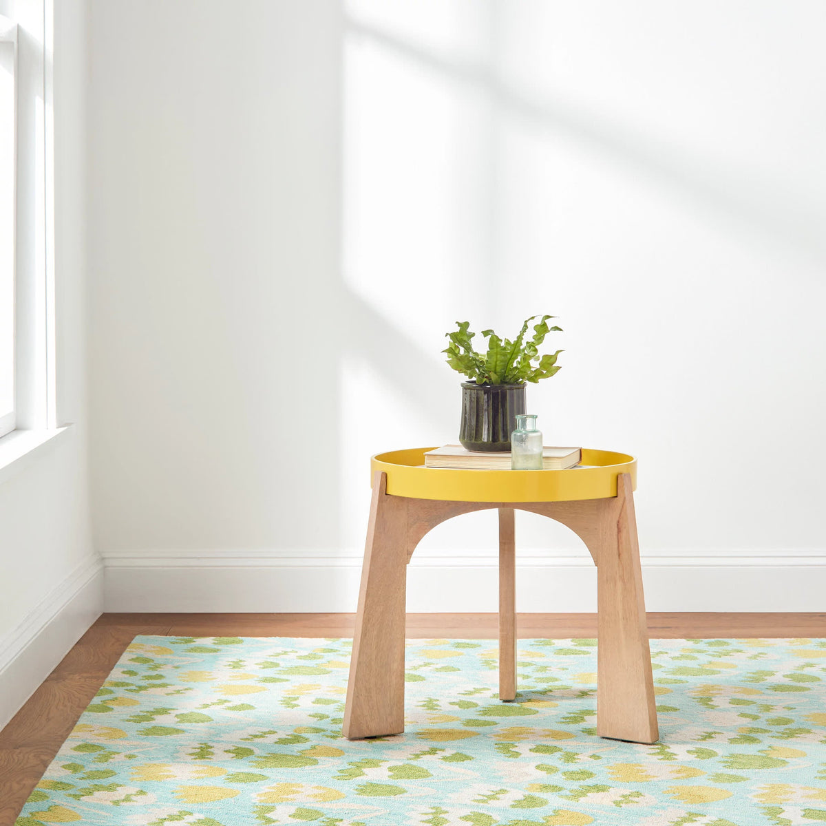 Zelie Hand Micro Hooked Wool Rug | Aqua