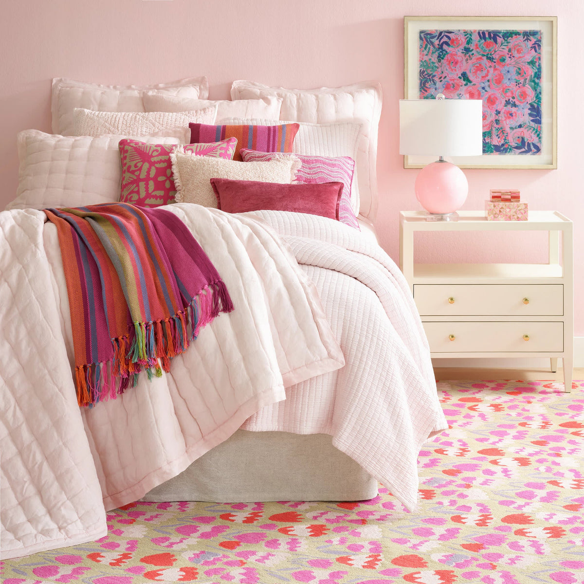 Parisienne Velvet Quilt | Slipper Pink
