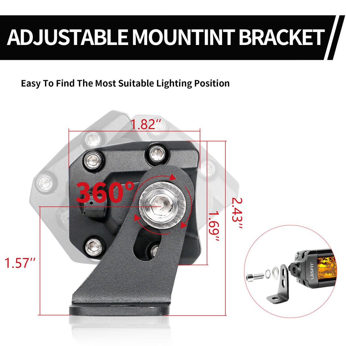 52" Light Bar Hood Mount Kit For 2018-2026 Jeep Wrangler JL Gladiator JT | LASFIT