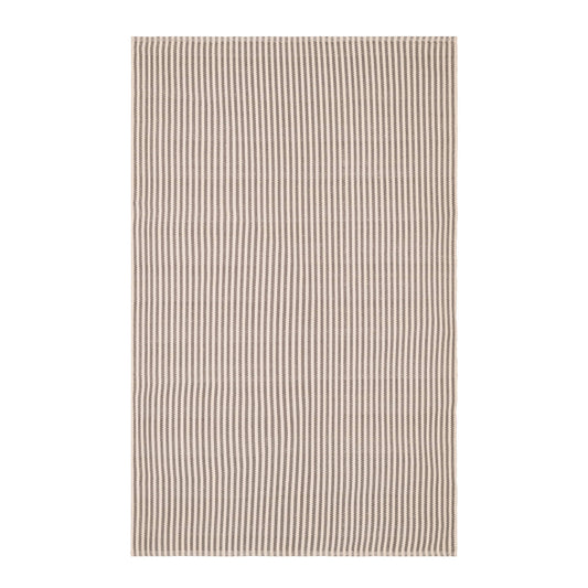 Pinstripe Handwoven Indoor/Outdoor Rug | Brown/Ivory