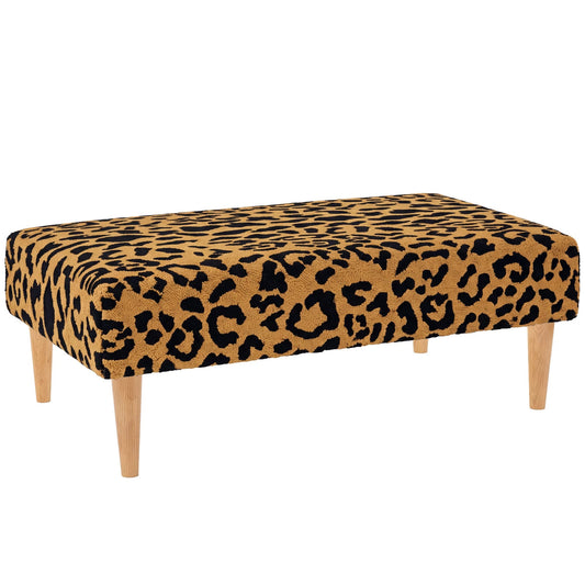 Leopard Rug Ottoman | Brown