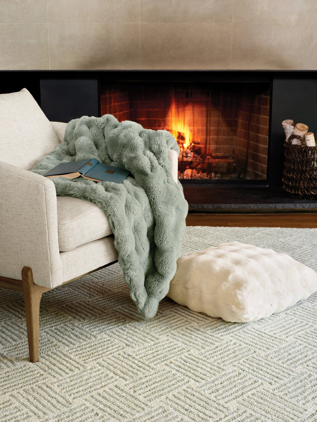 Fab Faux Decorative Pillow Cover | Ivory