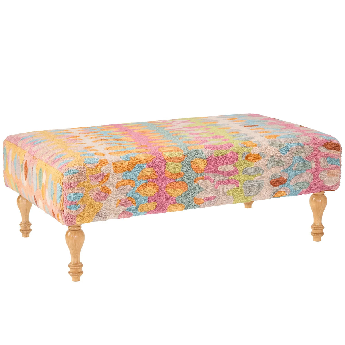 Paint Chip Rug Ottoman | Confetti