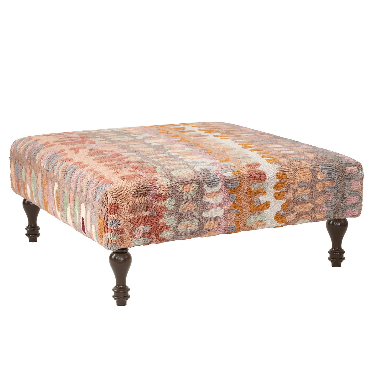 Paint Chip Rug Ottoman | Stone