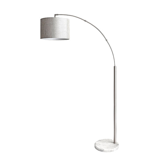 69-inch Arched Marble Rod Floor Lamp | Silver