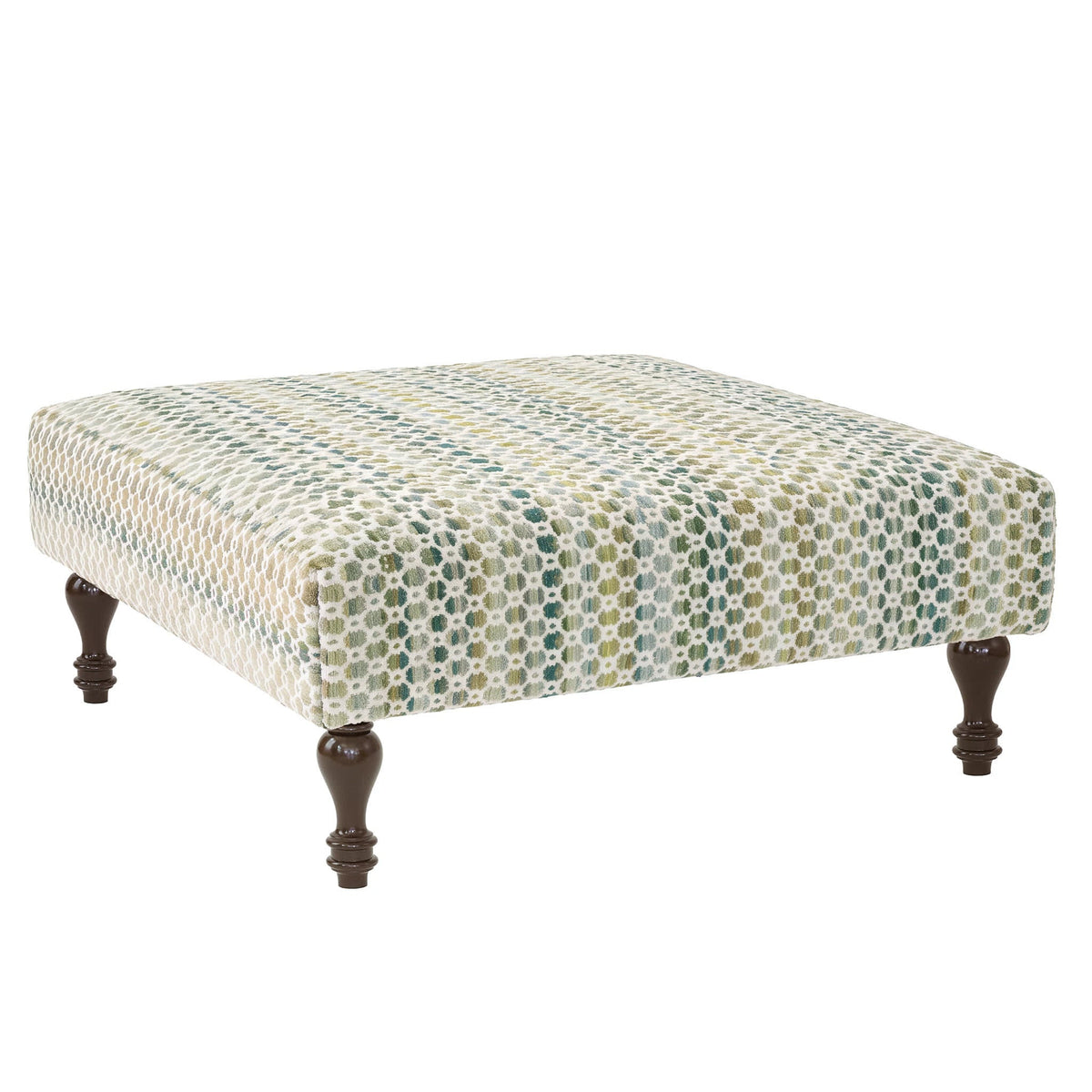 Poppy Rug Ottoman | Moss