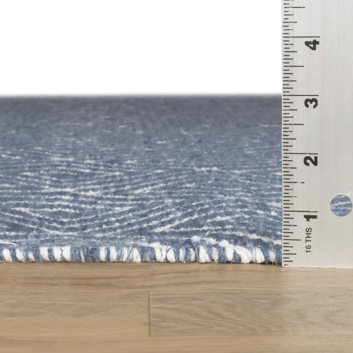 Geo Diamond Handwoven Wool Rug | Blue/Ivory