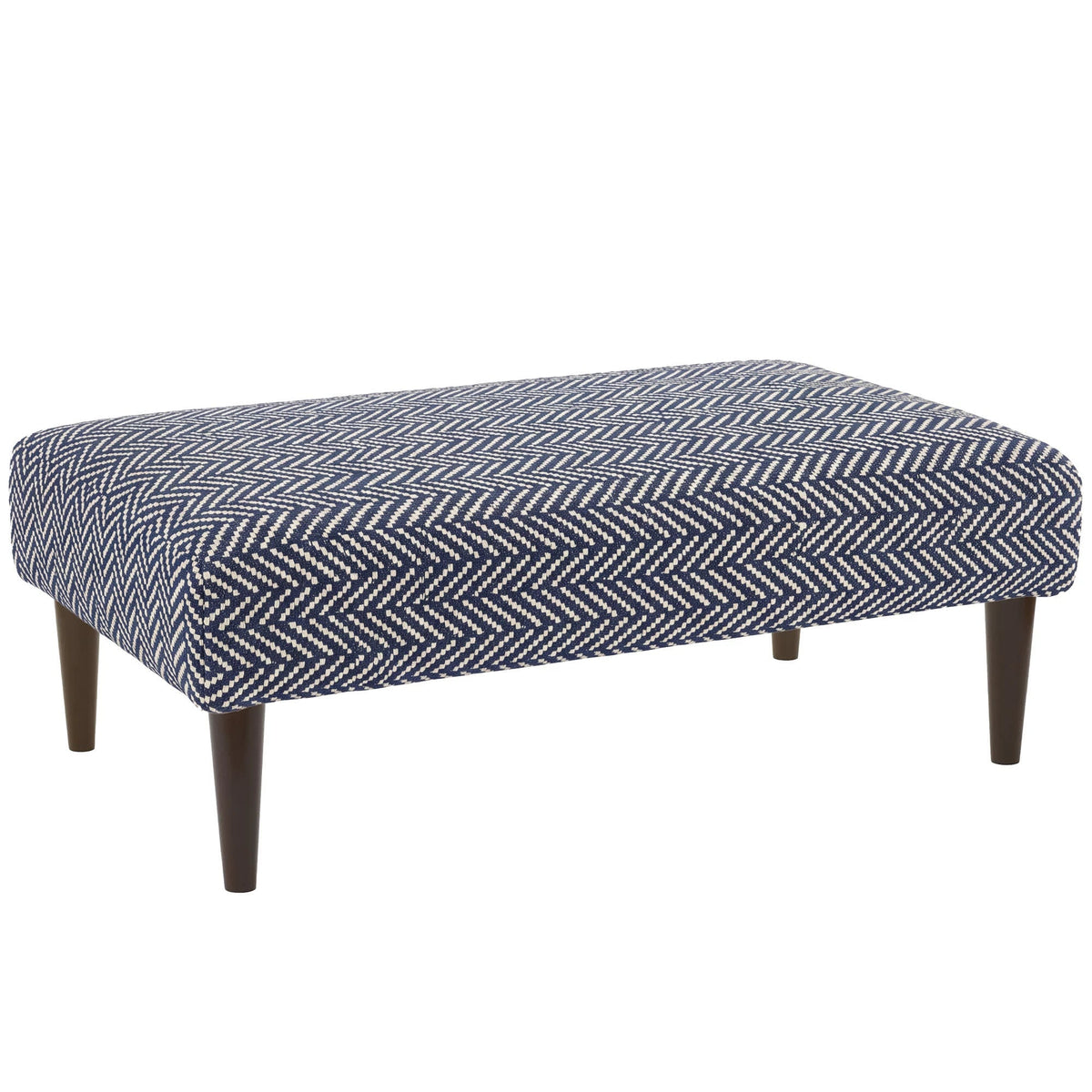 Herringbone Rug Ottoman | Indigo