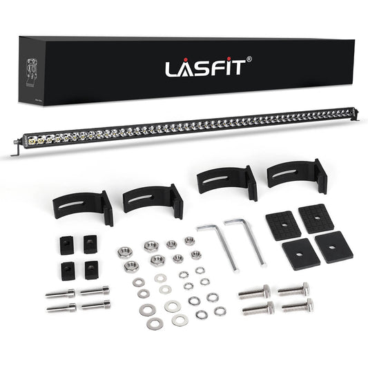 52 Inch Off-Road LED Light Bars Roof Windshield Rear Combo Flood Spot Single Row - LASFIT
