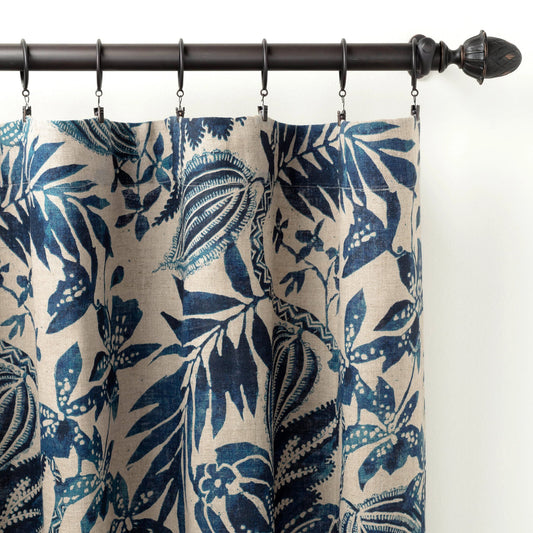 Antigua Linen Curtain Panel | Blue