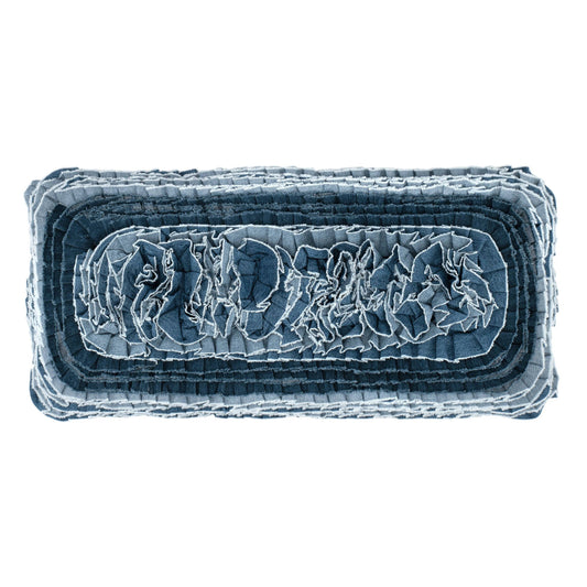 Denim Ruffle Decorative Pillow Cover | Blue