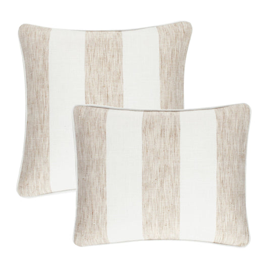 Awning Stripe Indoor/Outdoor Decorative Pillow Cover | Natural