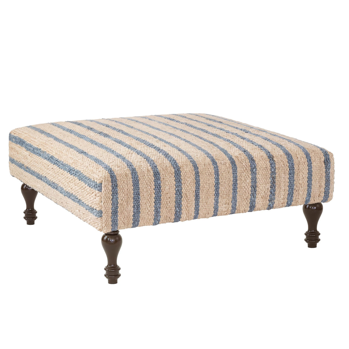 Moana Stripe Rug Ottoman | Blue