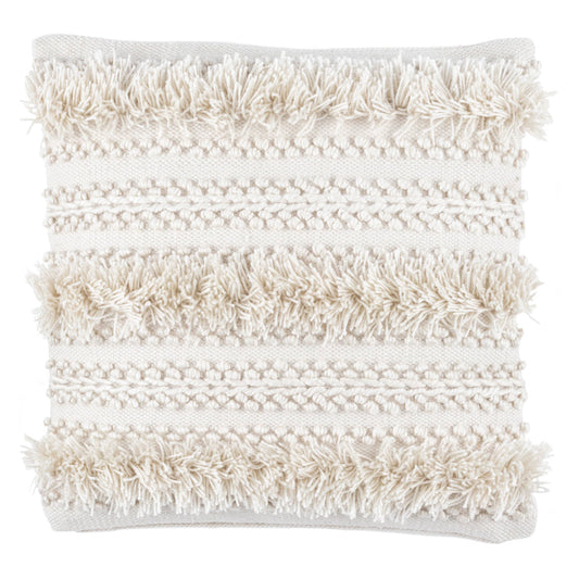 Zhara Stripe Indoor/Outdoor Decorative Pillow Cover | Ivory