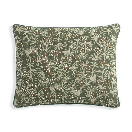 Winter Pinecones Decorative Pillow Cover | Green