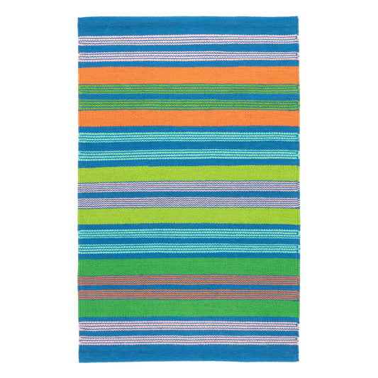 Wavy Stripe Handwoven Cotton Rug | Multi