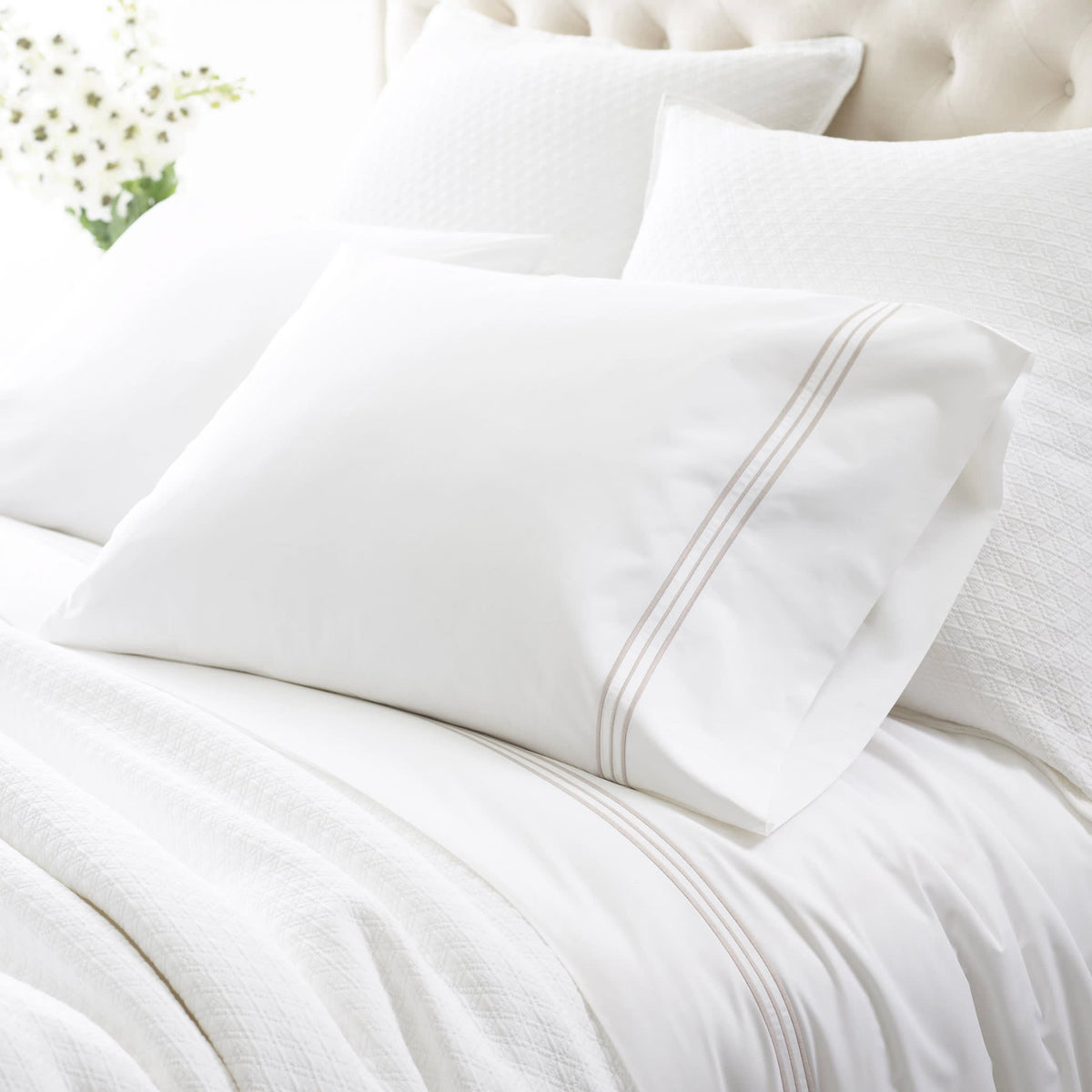 Trio Flat Sheet | Pearl Grey