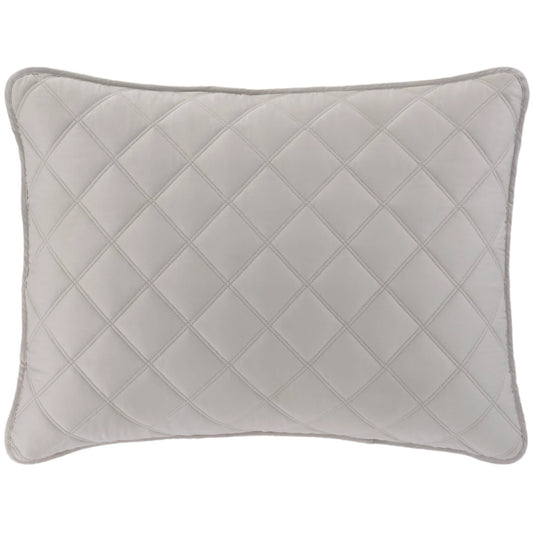 Quilted Silken Solid Sham | Grey