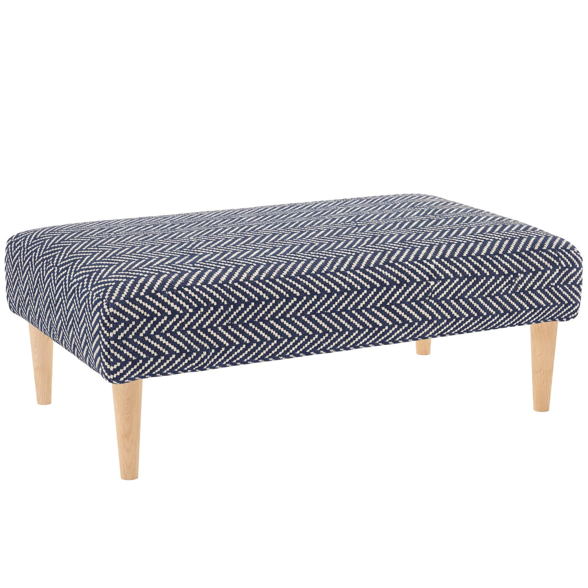 Herringbone Rug Ottoman | Indigo
