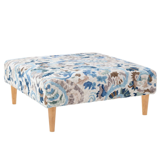 Ines Rug Ottoman | Blue