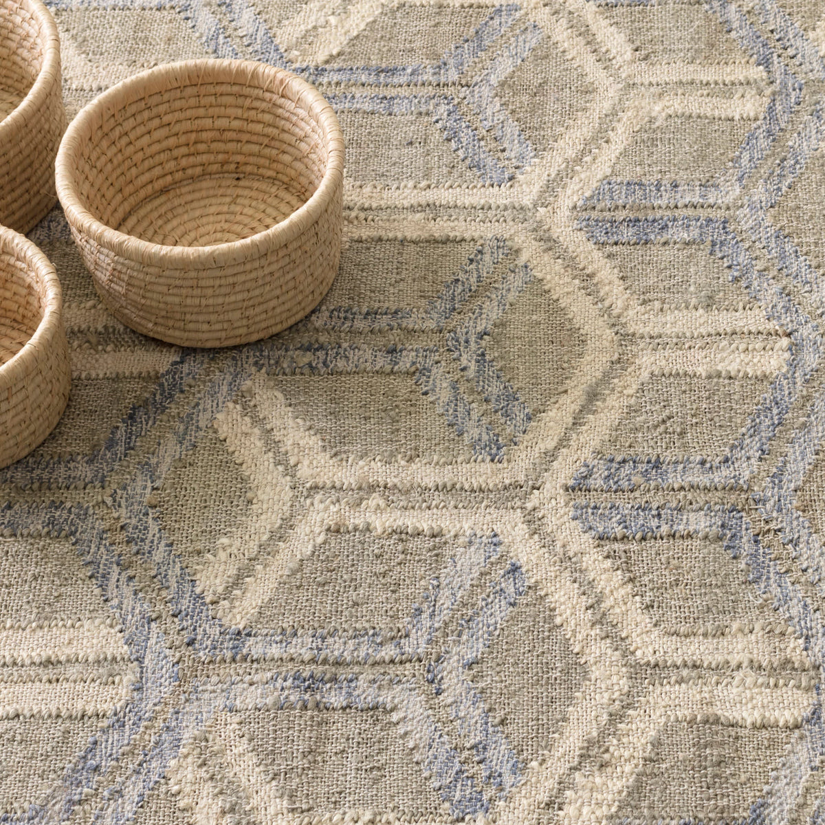 Tala Handwoven Jute Rug | Blue