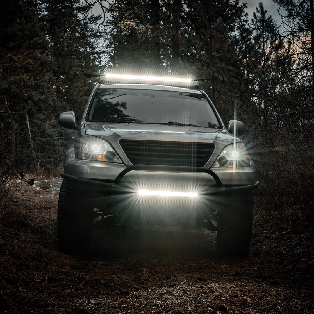 22 Inch Off-Road LED Light Bars Bumper Grille Combo Flood Spot Single Row - LASFIT