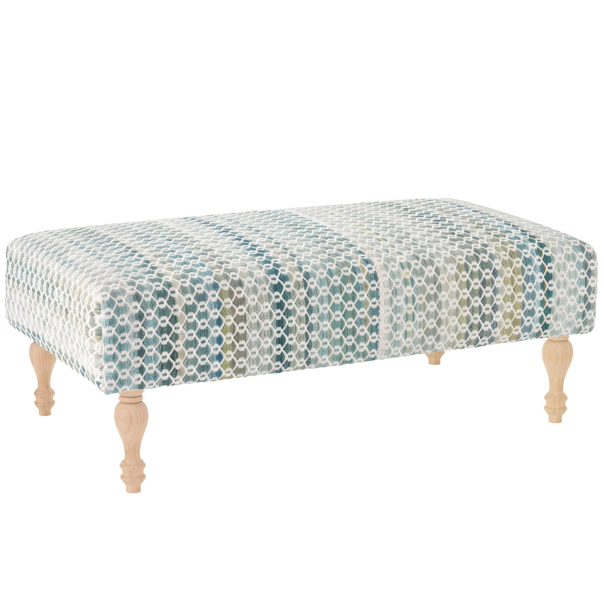 Poppy Rug Ottoman | Blue