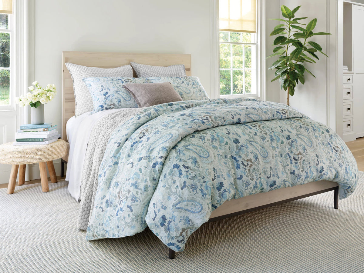 Ines Linen Duvet Cover | Blue