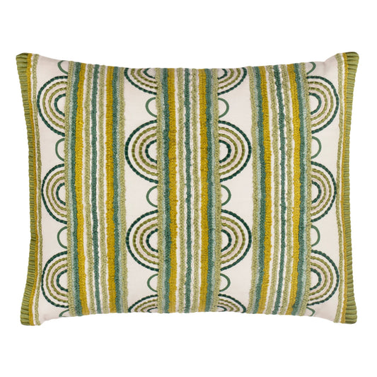 Button Embroidered Decorative Pillow Cover | Olive