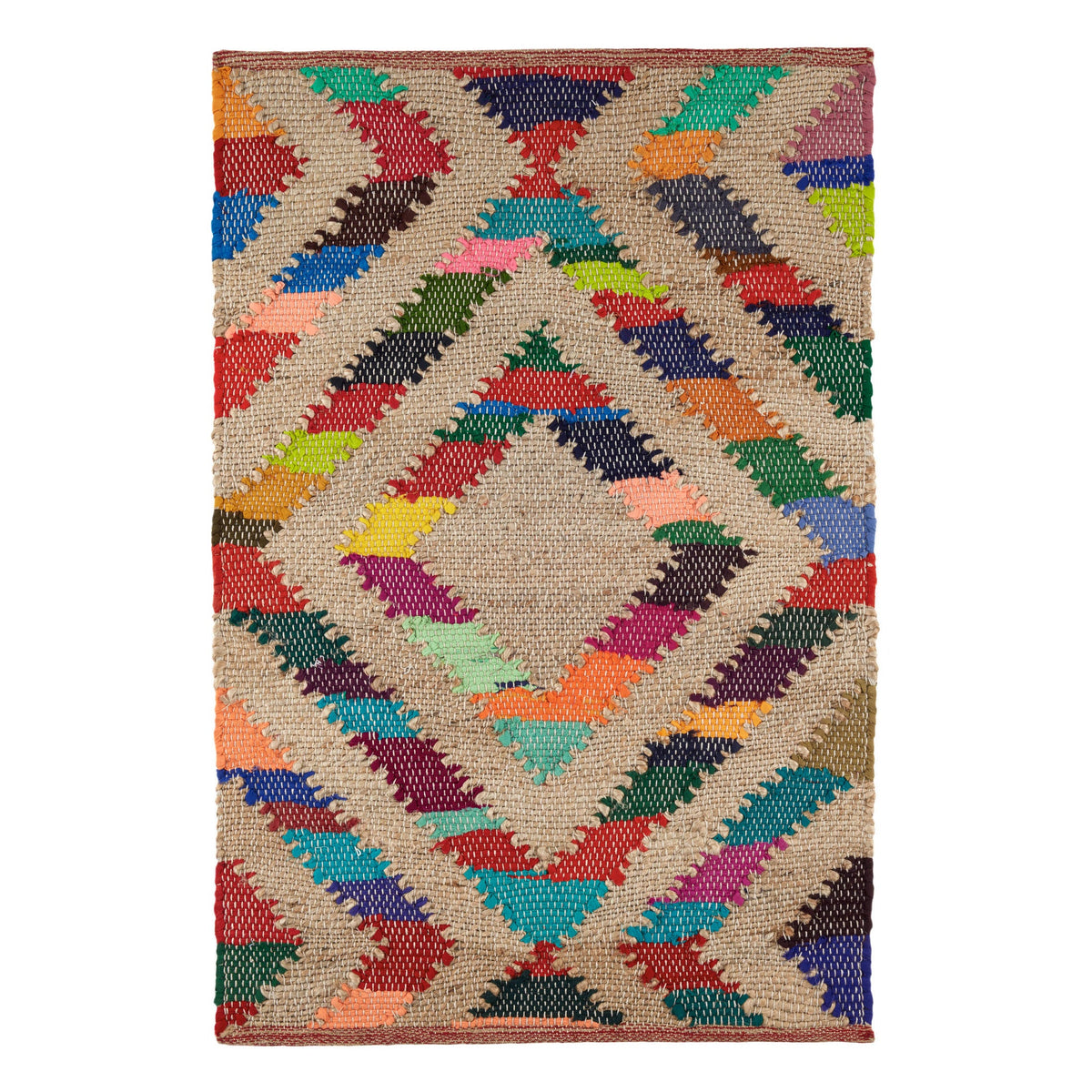 Tetra Chindi Handwoven Jute Rug | Multi