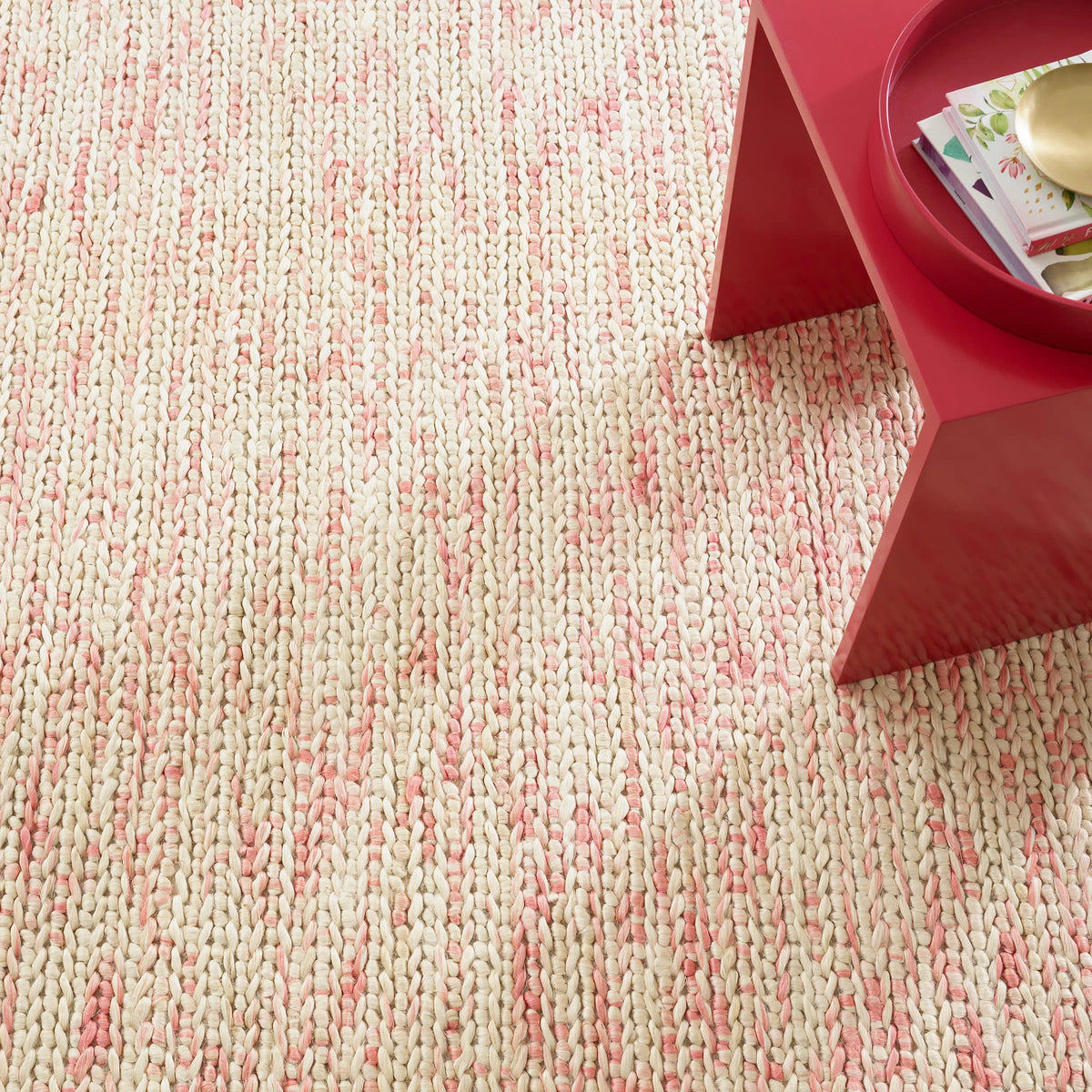 Avril Handwoven Jute Rug | Coral