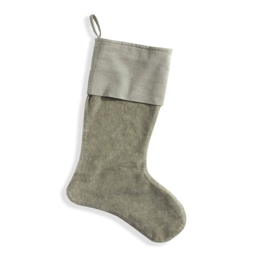 Stone Washed Velvet Stocking | Sage