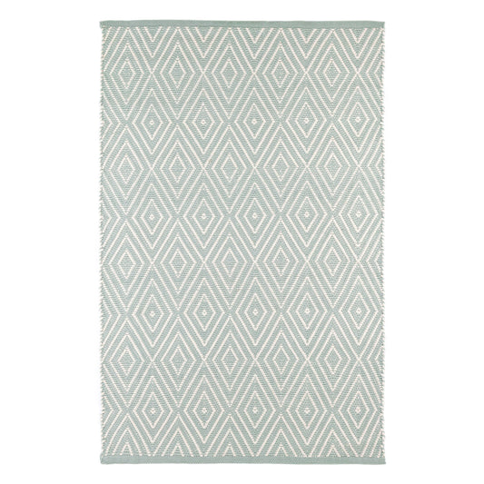 Diamond Handwoven Indoor/Outdoor Rug | Light Blue/Ivory
