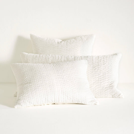 Viola Velvet Quilted Sham | Dove White