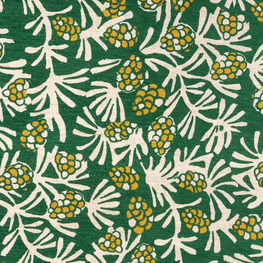 Winter Pinecones Machine Washable Rug Swatch | Green