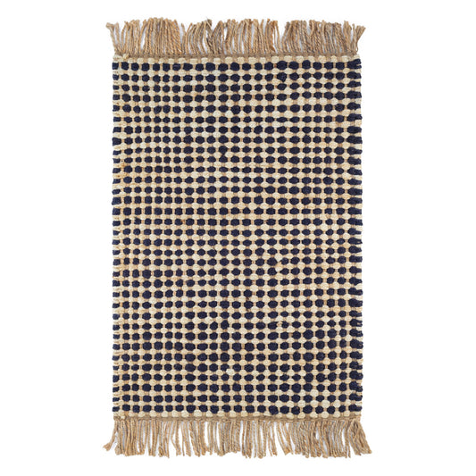Kuba Handwoven Jute Rug | Black