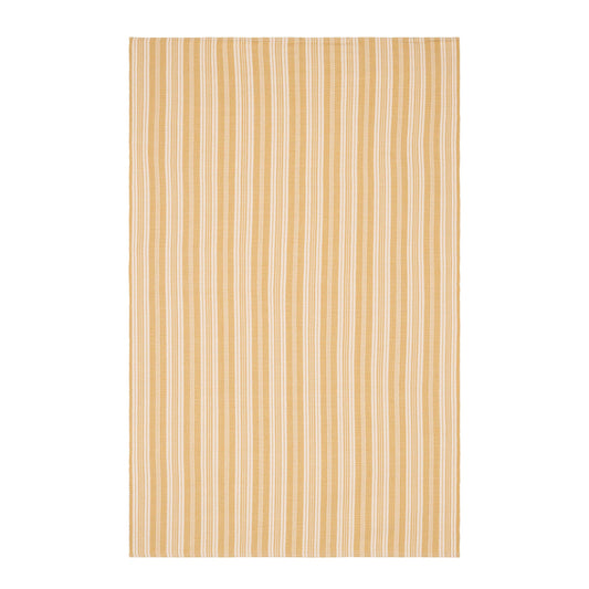 Ticking Stripe Handwoven Indoor/Outdoor Rug | Gold/Ivory