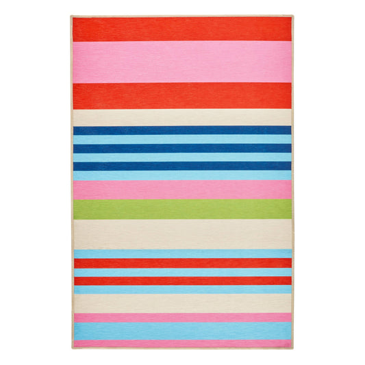 Beach Stripe Machine Washable Rug | Multi