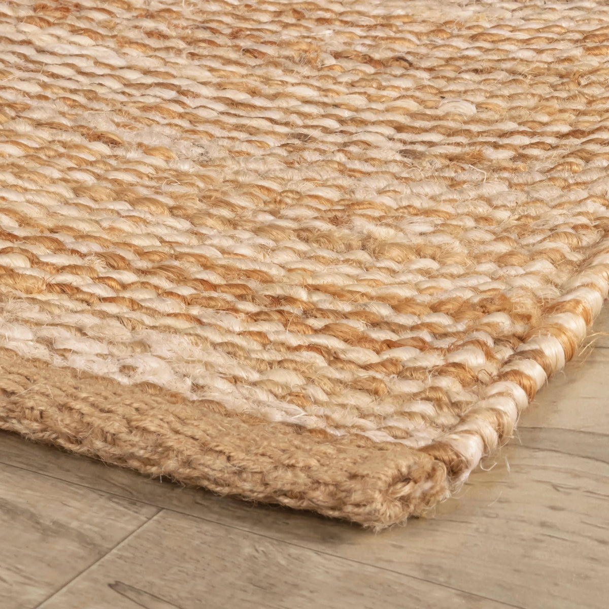 Striped Handwoven Jute Rug | Ivory/Natural