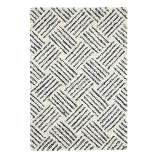 Layers Hand Hooked Wool Rug | Indigo