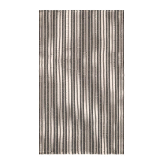 Ticking Stripe Handwoven Indoor/Outdoor Rug | Grey/Ivory